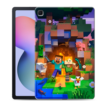Силиконовый чехол на Samsung Galaxy Tab S6 Lite с принтом Майнкрафт Minecraft