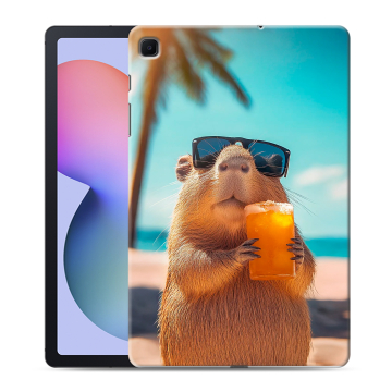 Силиконовый чехол на Samsung Galaxy Tab S6 Lite с принтом Капибара