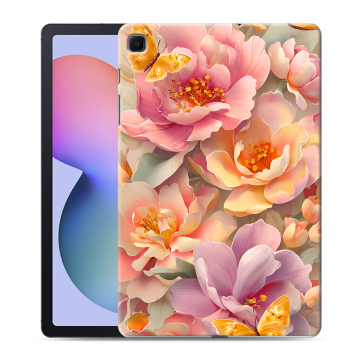 Силиконовый чехол на Samsung Galaxy Tab S6 Lite с принтом Цветы и бабочки