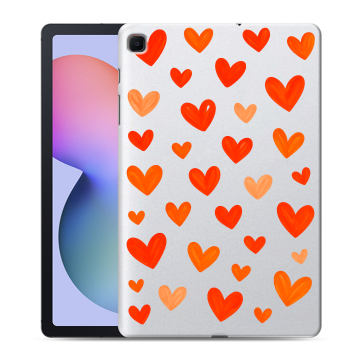 Силиконовый чехол на Samsung Galaxy Tab S6 Lite с принтом Сердечки