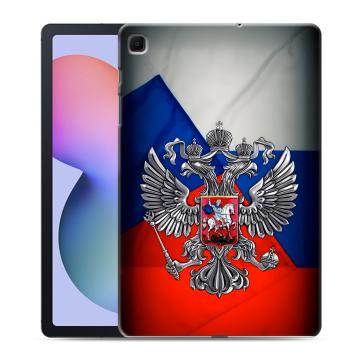 Силиконовый чехол на Samsung Galaxy Tab S6 Lite с принтом Флаг России Силиконовый чехол на Samsung Galaxy Tab S6 Lite с принтом Флаг России