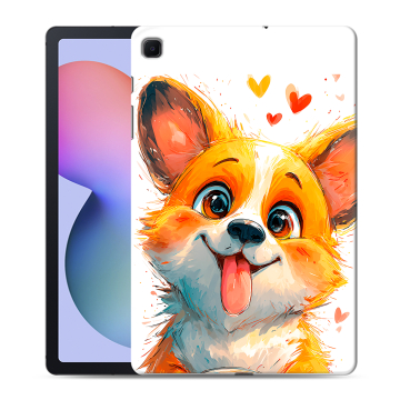 Силиконовый чехол на Samsung Galaxy Tab S6 Lite с принтом корги