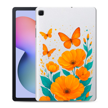Силиконовый чехол на Samsung Galaxy Tab S6 Lite с принтом цветы бабочки