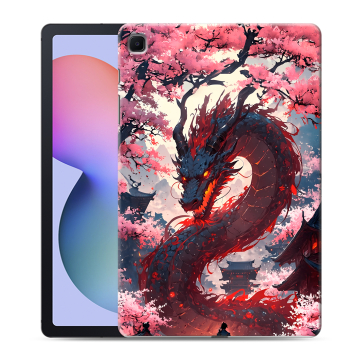Силиконовый чехол на Samsung Galaxy Tab S6 Lite с принтом Дракон Японский