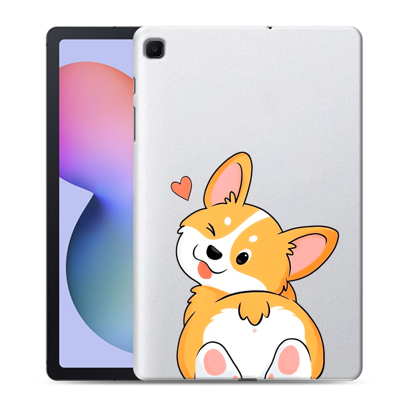 Силиконовый чехол на Samsung Galaxy Tab S6 Lite с принтом Корги Силиконовый чехол на Samsung Galaxy Tab S6 Lite с принтом Корги