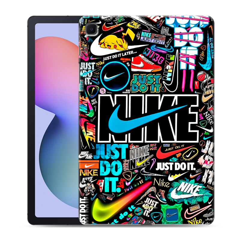 Силиконовый чехол на Samsung Galaxy Tab S6 Lite с принтом найк nike черный Силиконовый чехол на Samsung Galaxy Tab S6 Lite с принтом найк nike черный