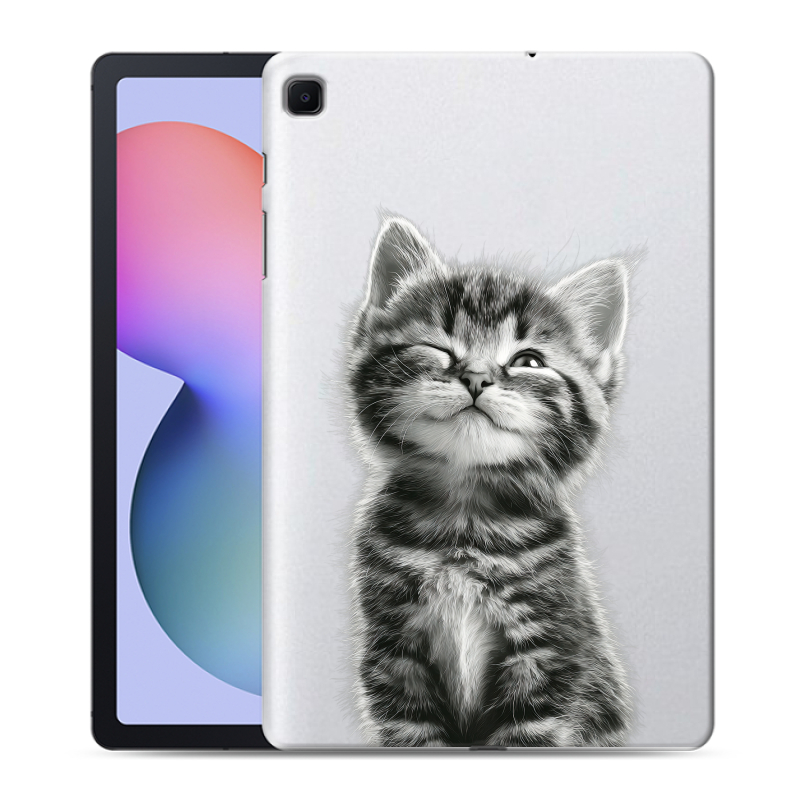 Силиконовый противоударный чехол на Samsung Galaxy Tab S6 Lite с принтом Котенок Силиконовый противоударный чехол на Samsung Galaxy Tab S6 Lite с принтом Котенок