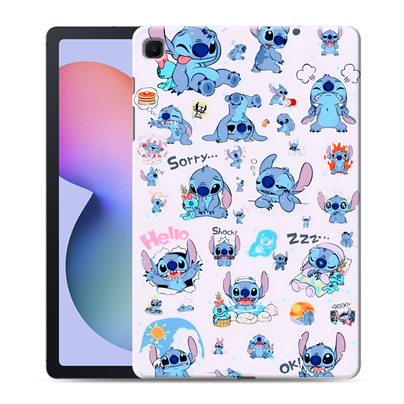 Силиконовый противоударный чехол на Samsung Galaxy Tab S6 Lite с принтом Лило и Стич Силиконовый противоударный чехол на Samsung Galaxy Tab S6 Lite с принтом Лило и Стич