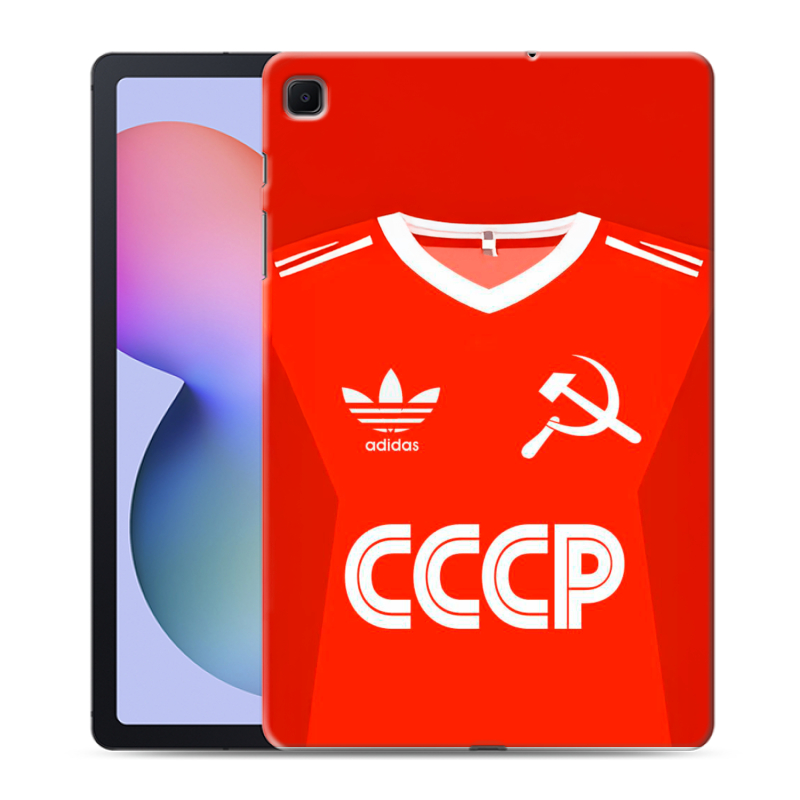 Силиконовый противоударный чехол на Samsung Galaxy Tab S6 Lite с принтом Флаг Герб СССР Силиконовый противоударный чехол на Samsung Galaxy Tab S6 Lite с принтом Флаг Герб СССР