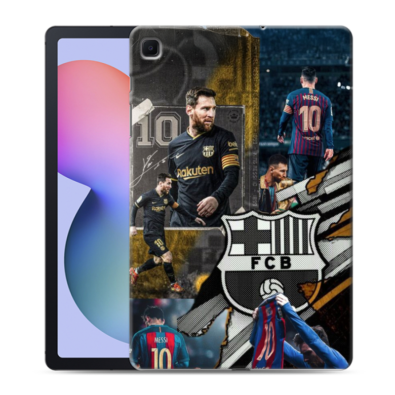 Силиконовый чехол на Samsung Galaxy Tab S6 Lite с принтом Messi Barcelona Силиконовый чехол на Samsung Galaxy Tab S6 Lite с принтом Messi Barcelona