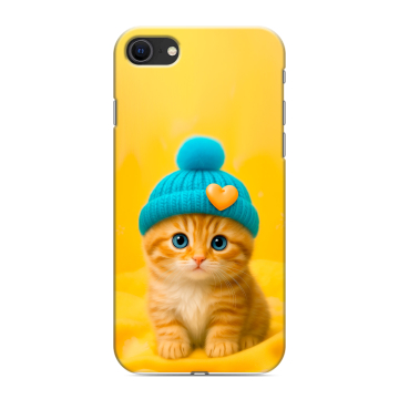 Силиконовый чехол на Iphone SE (2020) с принтом Котенок в шапке Силиконовый чехол на Iphone SE (2020) с принтом Котенок в шапке