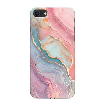 Силиконовый чехол на Iphone SE (2020) с принтом розовый мрамор