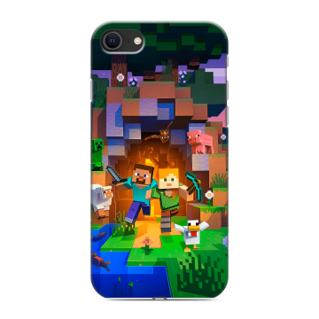 Силиконовый чехол на Iphone SE (2020) с принтом Майнкрафт Minecraft