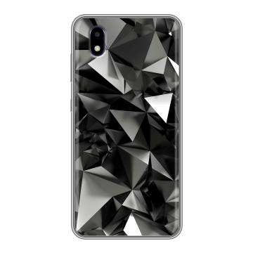 Силиконовый чехол на ZTE Blade A3 (2020) с принтом Черные кристаллы Силиконовый чехол на ZTE Blade A3 (2020) с принтом Черные кристаллы