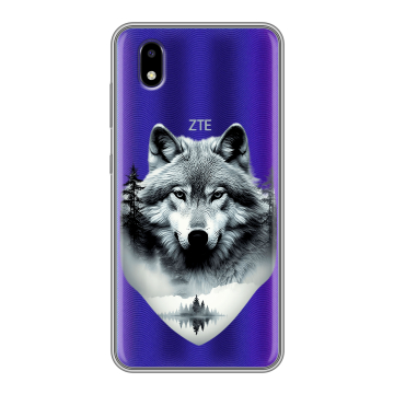 Силиконовый чехол на ZTE Blade A3 (2020) с принтом Волк в лесу Силиконовый чехол на ZTE Blade A3 (2020) с принтом Волк в лесу
