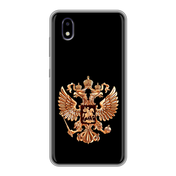 Силиконовый чехол на ZTE Blade A3 (2020) с принтом Герб России золотой