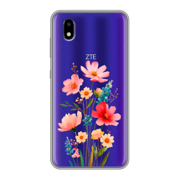 Силиконовый чехол на ZTE Blade A3 (2020) с принтом Цветы