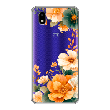 Силиконовый чехол на ZTE Blade A3 (2020) с принтом Цветы принт