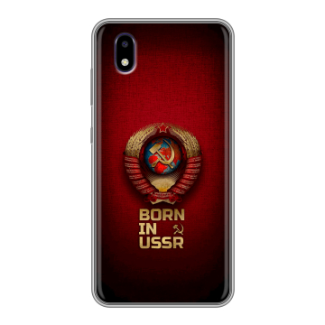 Силиконовый чехол на ZTE Blade A3 (2020) с принтом Флаг Герб СССР