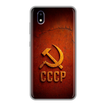 Силиконовый чехол на ZTE Blade A3 (2020) с принтом Флаг Герб СССР