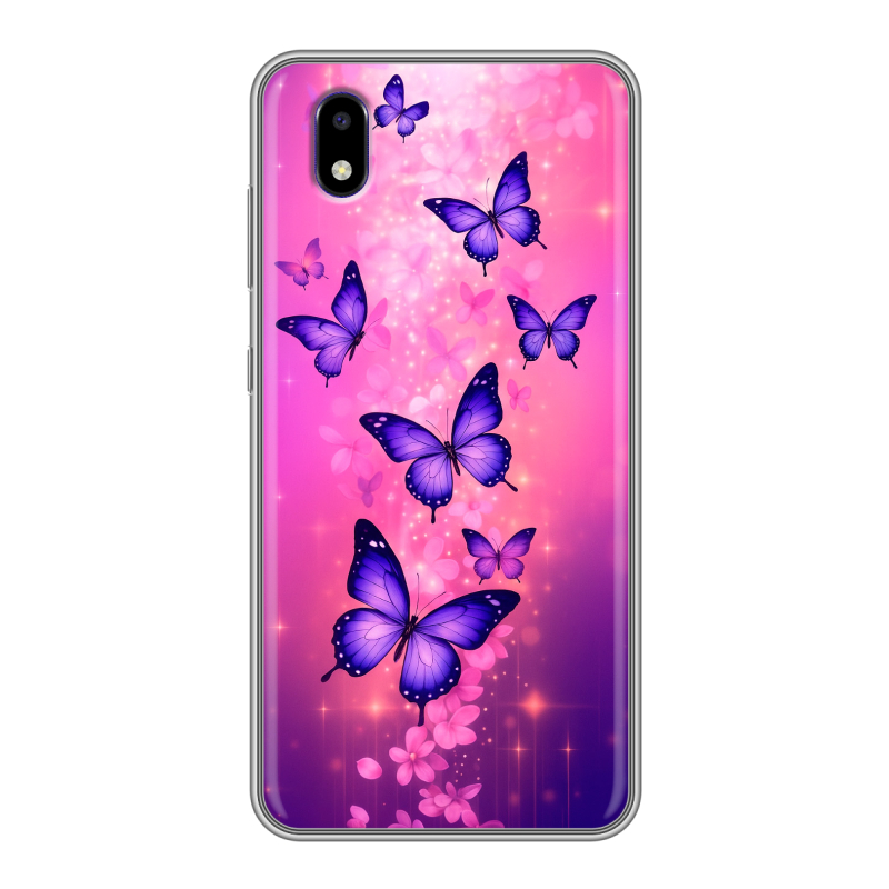 Силиконовый чехол на ZTE Blade A3 (2020) с принтом Бабочки Силиконовый чехол на ZTE Blade A3 (2020) с принтом Бабочки