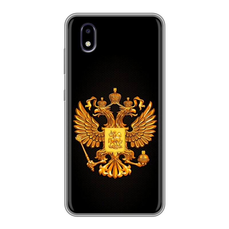 Силиконовый чехол на ZTE Blade A3 (2020) с принтом Герб России желтый Силиконовый чехол на ZTE Blade A3 (2020) с принтом Герб России желтый