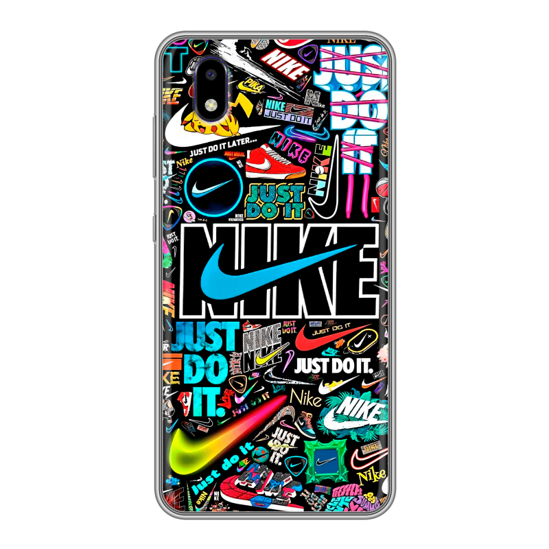 Силиконовый чехол на ZTE Blade A3 (2020) с принтом найк nike черный Силиконовый чехол на ZTE Blade A3 (2020) с принтом найк nike черный