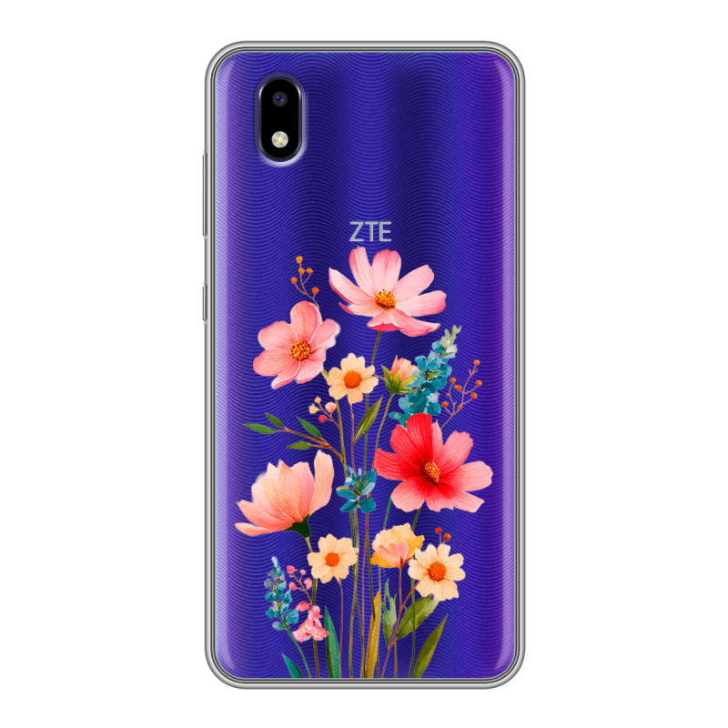 Силиконовый чехол на ZTE Blade A3 (2020) с принтом Цветы Силиконовый чехол на ZTE Blade A3 (2020) с принтом Цветы