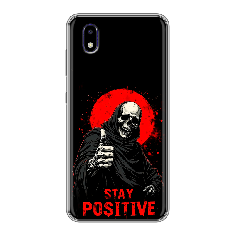 Силиконовый чехол на ZTE Blade A3 (2020) с принтом смешной скелет Силиконовый чехол на ZTE Blade A3 (2020) с принтом смешной скелет