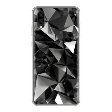 Силиконовый чехол на ZTE Blade A5 (2020) с принтом Черные кристаллы Силиконовый чехол на ZTE Blade A5 (2020) с принтом Черные кристаллы