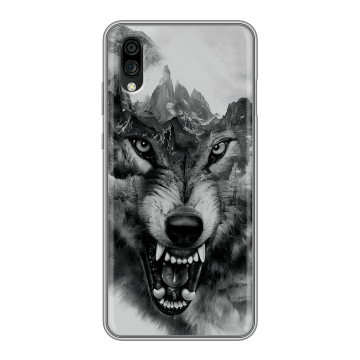Силиконовый чехол на ZTE Blade A5 (2020) с принтом Волк Силиконовый чехол на ZTE Blade A5 (2020) с принтом Волк