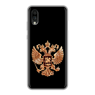Силиконовый чехол на ZTE Blade A5 (2020) с принтом Герб России золотой