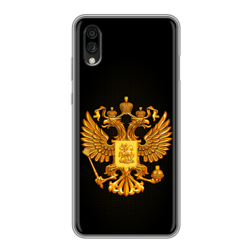 Силиконовый чехол на ZTE Blade A5 (2020) с принтом Герб России желтый Силиконовый чехол на ZTE Blade A5 (2020) с принтом Герб России желтый