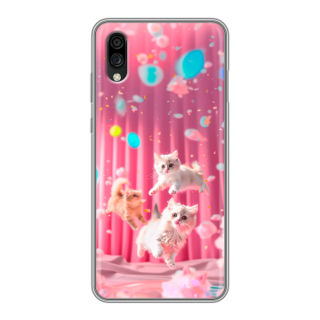 Силиконовый чехол на ZTE Blade A5 (2020) с принтом милые котики