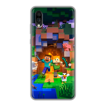 Силиконовый чехол на ZTE Blade A5 (2020) с принтом Майнкрафт Minecraft