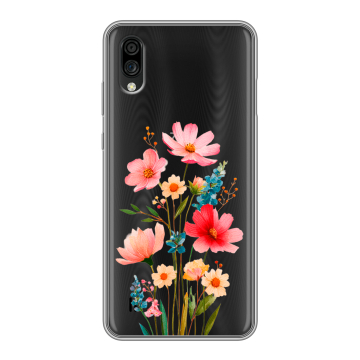 Силиконовый чехол на ZTE Blade A5 (2020) с принтом Цветы