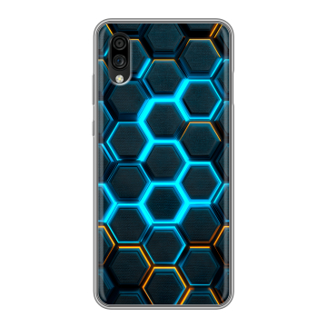 Силиконовый чехол на ZTE Blade A5 (2020) с принтом Неоновые соты