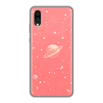 Силиконовый чехол на ZTE Blade A5 (2020) с принтом Розовый космос
