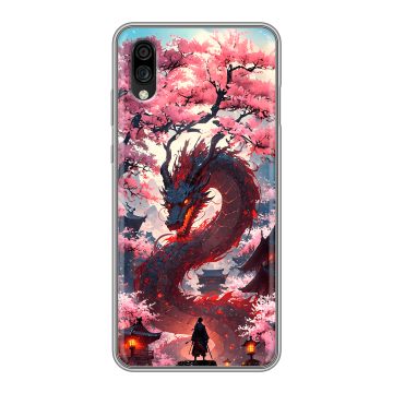 Силиконовый чехол на ZTE Blade A5 (2020) с принтом Дракон Японский Силиконовый чехол на ZTE Blade A5 (2020) с принтом Дракон Японский