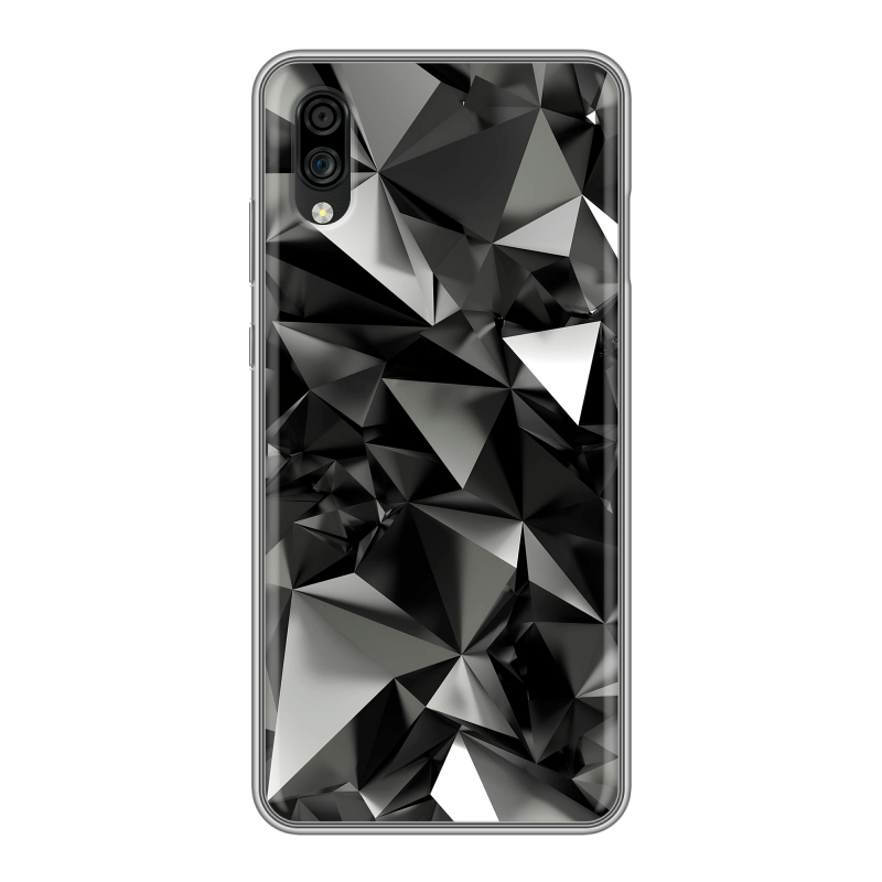 Силиконовый чехол на ZTE Blade A5 (2020) с принтом Черные кристаллы Силиконовый чехол на ZTE Blade A5 (2020) с принтом Черные кристаллы