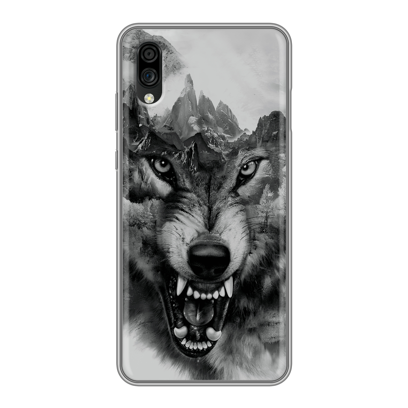 Силиконовый чехол на ZTE Blade A5 (2020) с принтом Волк Силиконовый чехол на ZTE Blade A5 (2020) с принтом Волк