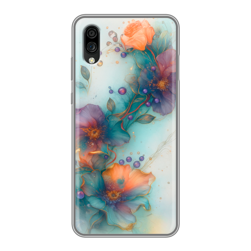 Силиконовый чехол на ZTE Blade A5 (2020) с принтом Акварельные цветы Силиконовый чехол на ZTE Blade A5 (2020) с принтом Акварельные цветы