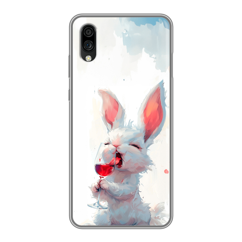 Силиконовый чехол на ZTE Blade A5 (2020) с принтом кролик зайчик Силиконовый чехол на ZTE Blade A5 (2020) с принтом кролик зайчик