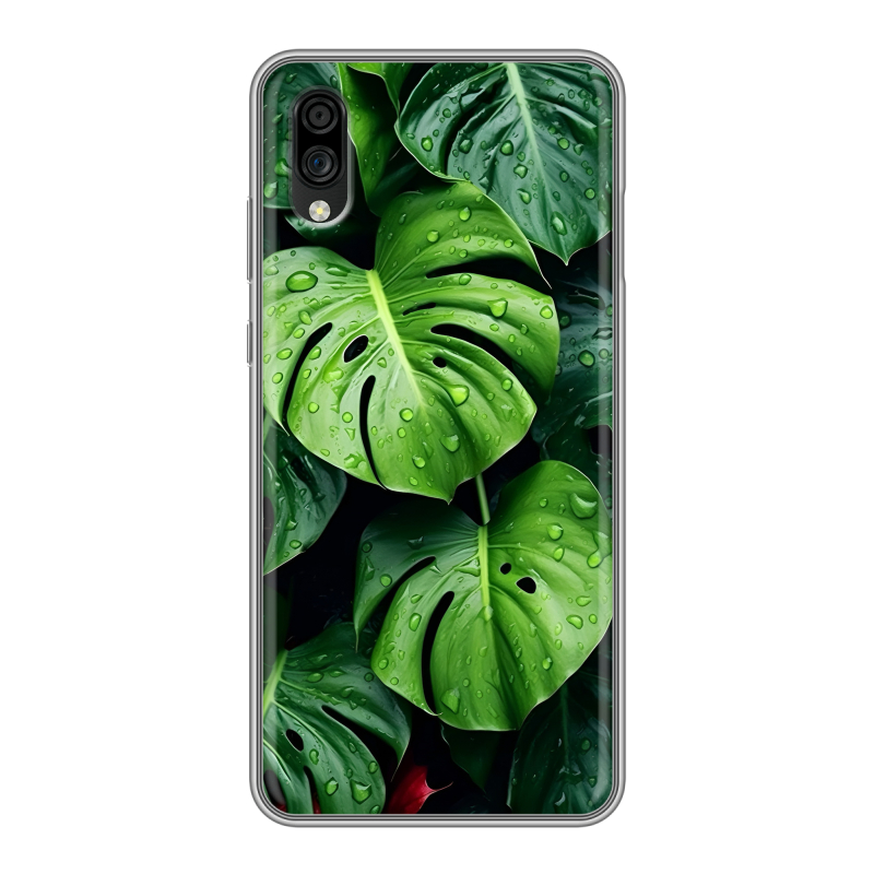 Силиконовый чехол на ZTE Blade A5 (2020) с принтом Листья Силиконовый чехол на ZTE Blade A5 (2020) с принтом Листья
