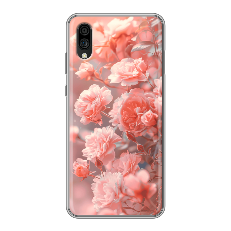 Силиконовый чехол на ZTE Blade A5 (2020) с принтом Розы цветы Силиконовый чехол на ZTE Blade A5 (2020) с принтом Розы цветы