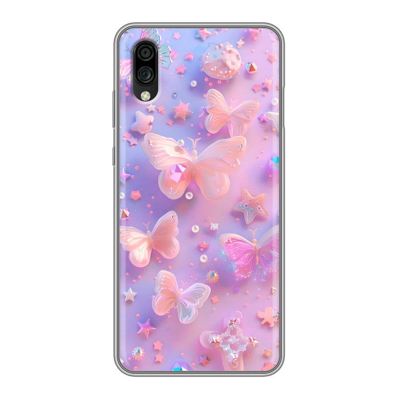 Силиконовый чехол на ZTE Blade A5 (2020) с принтом Бабочки Силиконовый чехол на ZTE Blade A5 (2020) с принтом Бабочки