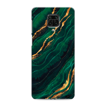 Силиконовый чехол на Xiaomi RedMi Note 9S с принтом Мрамор зеленое золото Силиконовый чехол на Xiaomi RedMi Note 9S с принтом Мрамор зеленое золото