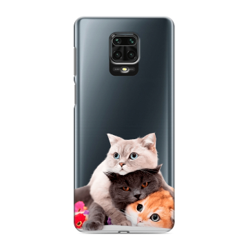 Силиконовый чехол на Xiaomi RedMi Note 9S с принтом Кошки Силиконовый чехол на Xiaomi RedMi Note 9S с принтом Кошки
