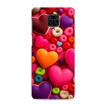 Силиконовый чехол на Xiaomi RedMi Note 9S с принтом Сердечки Силиконовый чехол на Xiaomi RedMi Note 9S с принтом Сердечки