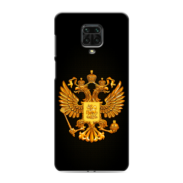 Силиконовый чехол на Xiaomi RedMi Note 9S с принтом Герб России желтый Силиконовый чехол на Xiaomi RedMi Note 9S с принтом Герб России желтый